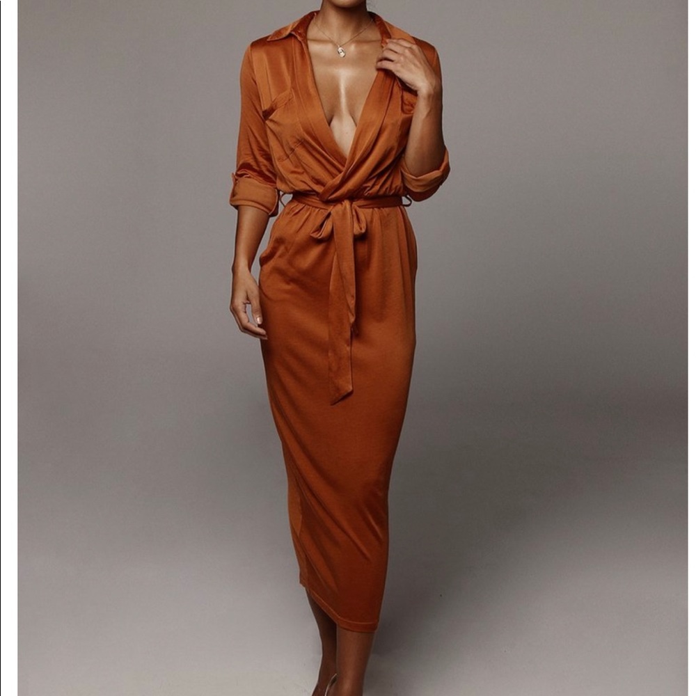 Rust Collated Dress Small